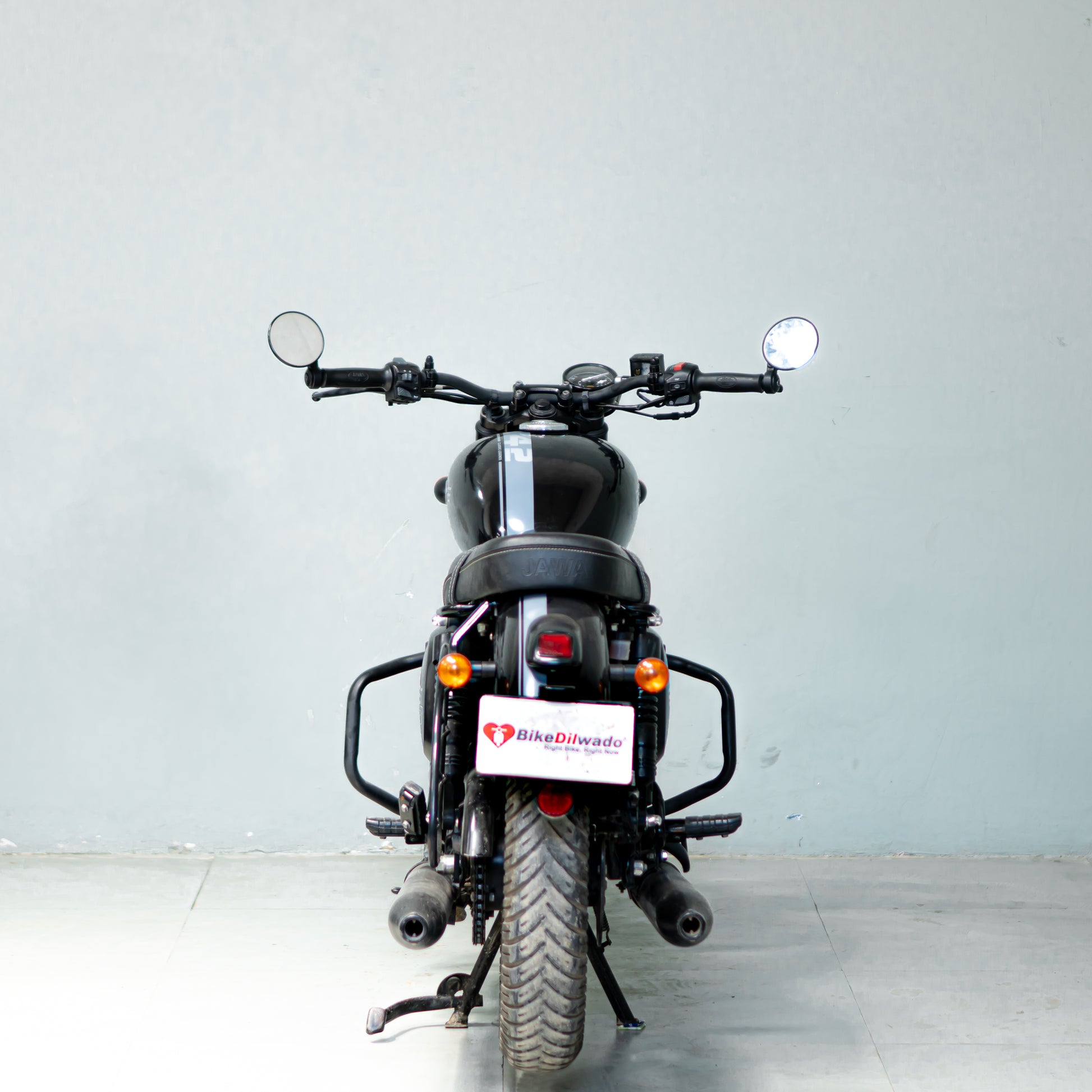 Rear view Jawa 42 used bike Gurgaon tail light and rear tyre condition