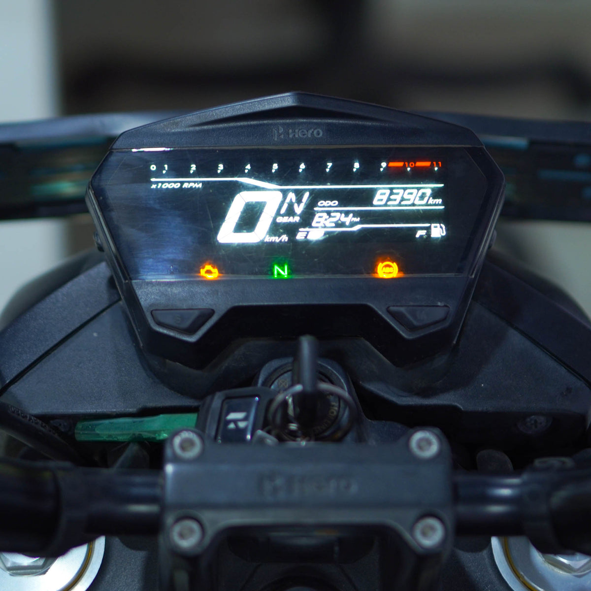 Hero Xtreme 160 motorcycle by BikeDilwado, showcasing the sleek black and red design with modern headlights and sporty stance.